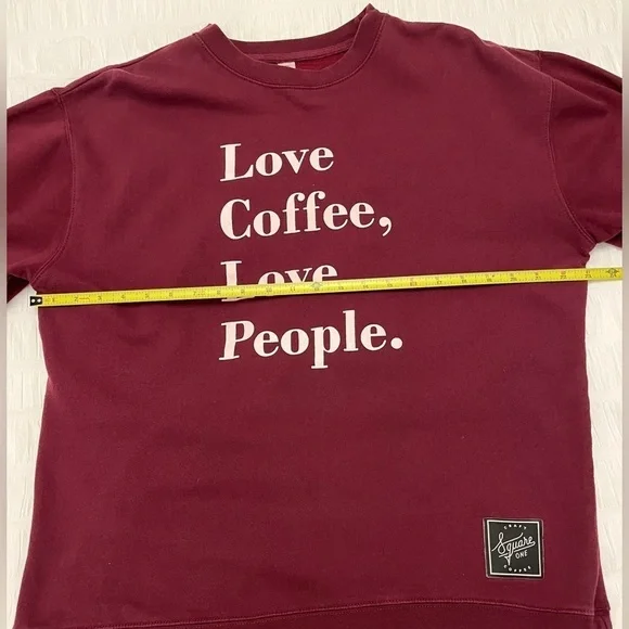 SWEATSHIRT Graphic "Love Coffee Love People" Casual Cabincore Cozy Long Sleeve - Picture 16 of 17